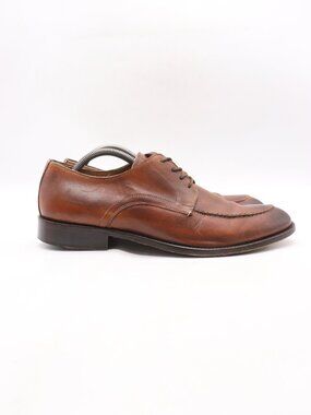 Barneys New York Men's Size 10 Brown Leather Apron Toe Derby Shoes Italy